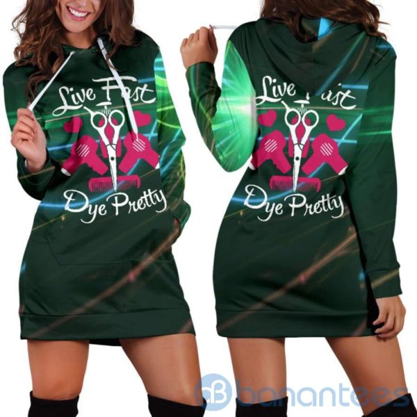 Dye Pretty Hair Lover Hoodie Dress For Women Product Photo