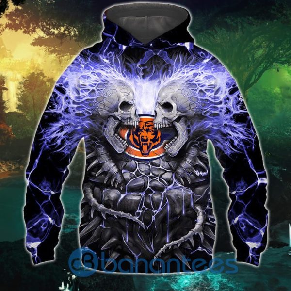 Electric Chicago Bears Skull Hoodies Halloween Full Printed 3D Hoodie, Zip Hoodie Product Photo
