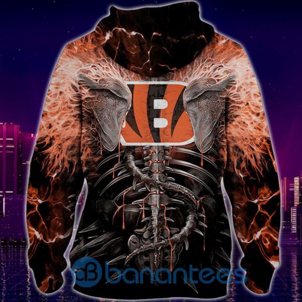 Electric Cincinnati Bengals Skull Hoodies Halloween Full Printed 3D Hoodie, Zip Hoodie Product Photo