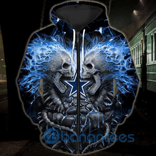 Electric Dallas Cowboys Skull All Over Printed 3D Hoodie Zip Hoodie Product Photo