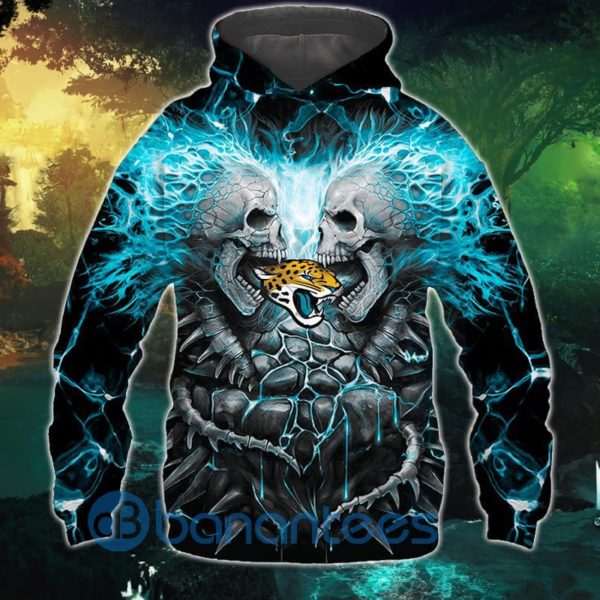 Electric Jacksonville Jaguars Skull Halloween All Over Printed 3D Hoodie, Zip Hoodie Product Photo