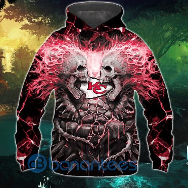 Electric Kansas City Chiefs Skull Halloween All Over Printed 3D Hoodie, Zip Hoodie Product Photo