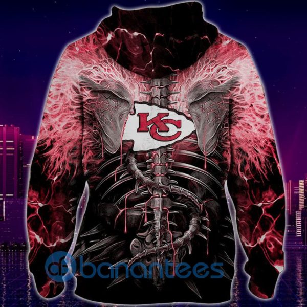 Electric Kansas City Chiefs Skull Halloween All Over Printed 3D Hoodie, Zip Hoodie Product Photo