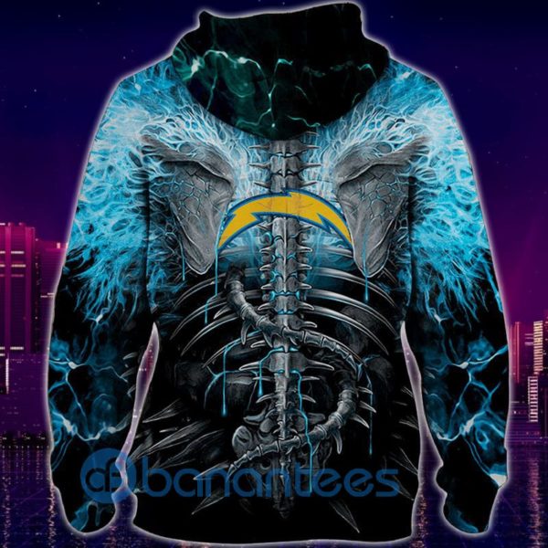 Electric Los Angeles Chargers Skull Halloween All Over Printed 3D Hoodie, Zip Hoodie Product Photo