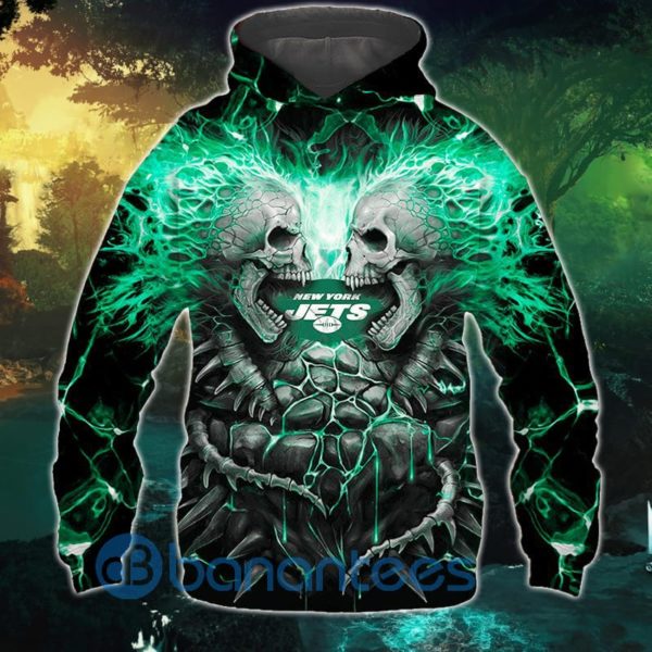 Electric New York Jets Skull Halloween All Over Printed 3D Hoodie, Zip Hoodie Product Photo