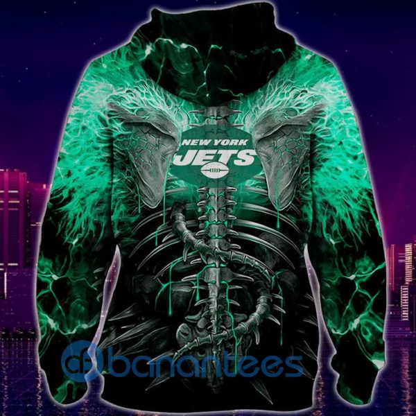 Electric New York Jets Skull Halloween All Over Printed 3D Hoodie, Zip Hoodie Product Photo