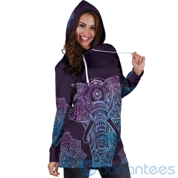 Elephant Mandala Hoodie Dress For Women Product Photo