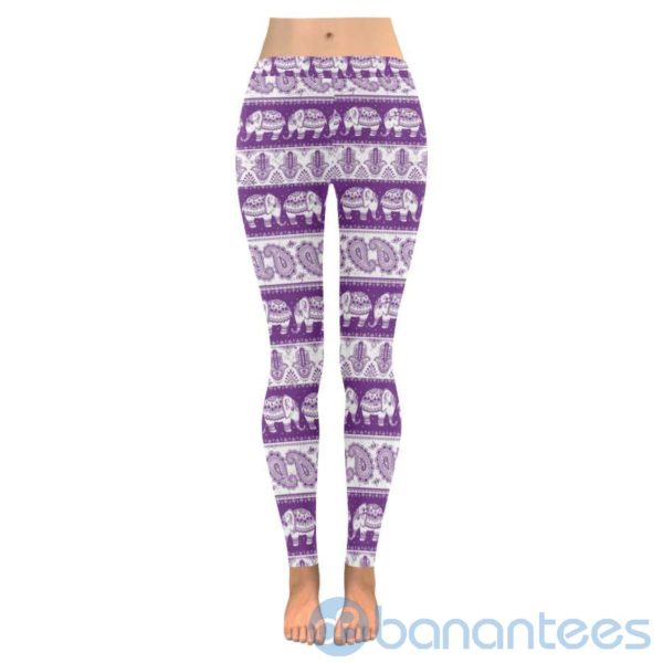 Elephant Paisley Hamsa Leggings For Women Product Photo