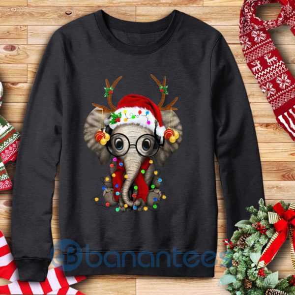 Elephants Christmas Deer Merry Xmas Sweatshirt Product Photo