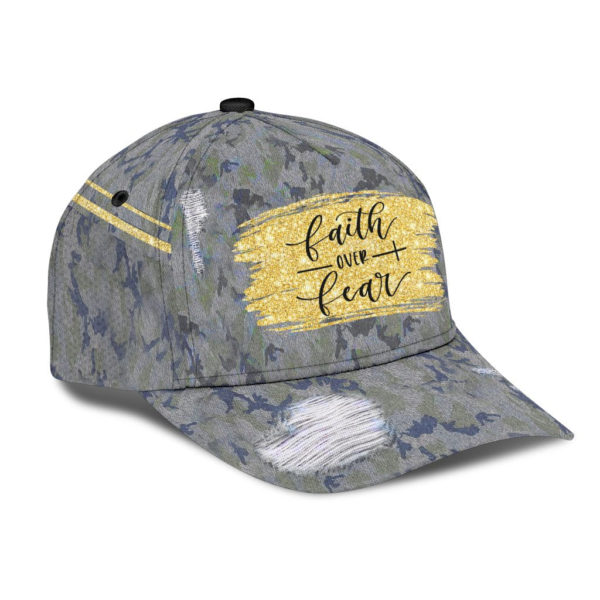 Faith Over Fear Camo All Over Printed 3D Cap Product Photo