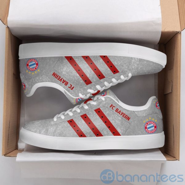 Fc Bayern Red Striped Grey Low Top Skate Shoes Product Photo