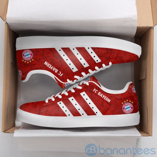 Fc Bayern White Striped Red Low Top Skate Shoes Product Photo