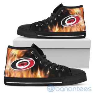 Fire And Logo Of Carolina Hurricanes High Top Shoes Product Photo