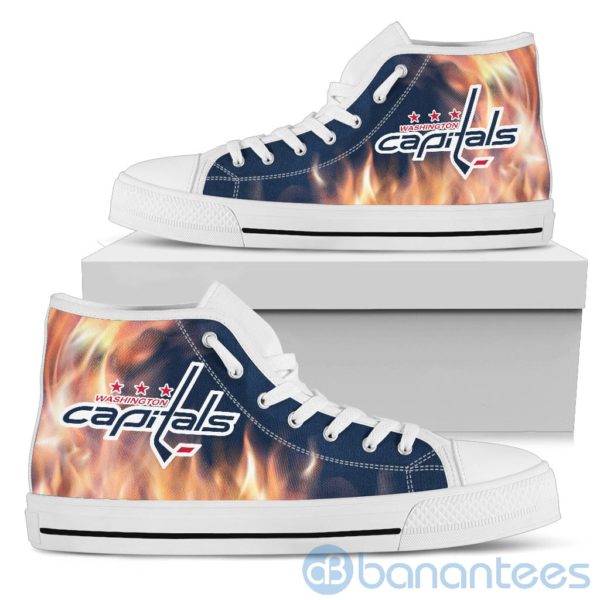 Fire And Logo Of Washington Capitals High Top Shoes Product Photo