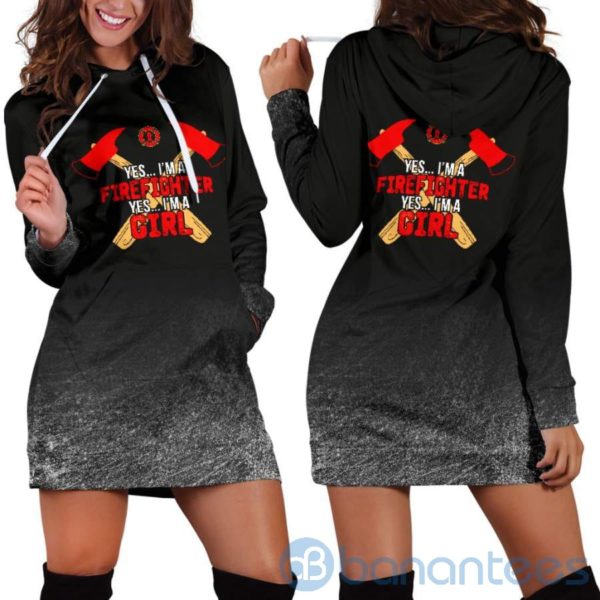 Firefighter Girl Hoodie Dress For Women Product Photo