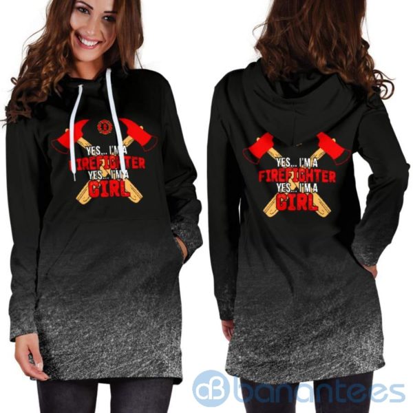 Firefighter Girl Hoodie Dress For Women Product Photo