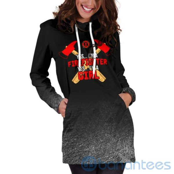 Firefighter Girl Hoodie Dress For Women Product Photo