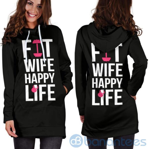 Fit Wife Happy Life Hoodie Dress For Women Product Photo