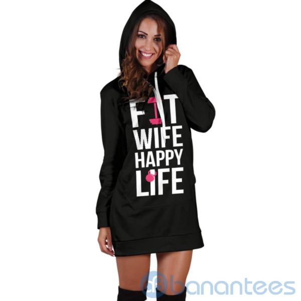 Fit Wife Happy Life Hoodie Dress For Women Product Photo