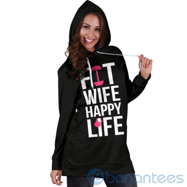 Fit Wife Happy Life Hoodie Dress For Women Product Photo
