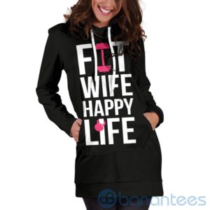 Fit Wife Happy Life Hoodie Dress For Women Product Photo