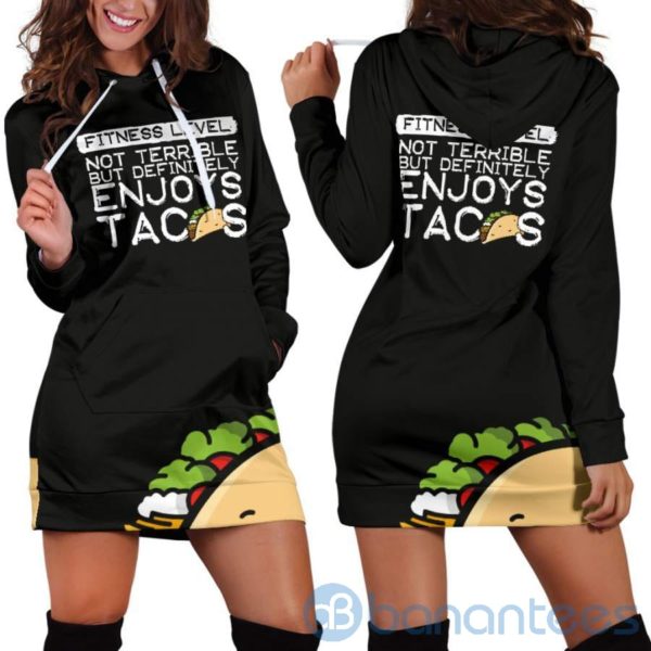 Fitness Level Enjoys Tacos Hoodie Dress For Women Product Photo