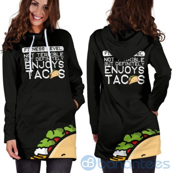 Fitness Level Enjoys Tacos Hoodie Dress For Women Product Photo