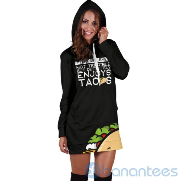 Fitness Level Enjoys Tacos Hoodie Dress For Women Product Photo