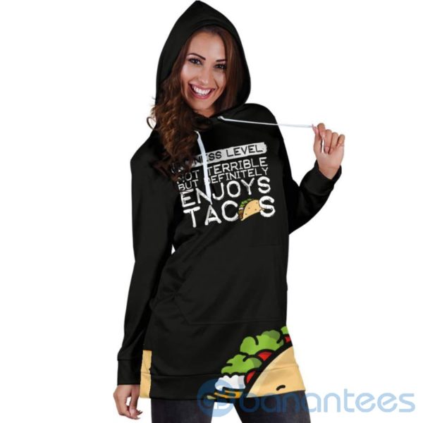 Fitness Level Enjoys Tacos Hoodie Dress For Women Product Photo