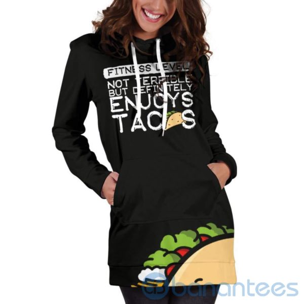 Fitness Level Enjoys Tacos Hoodie Dress For Women Product Photo