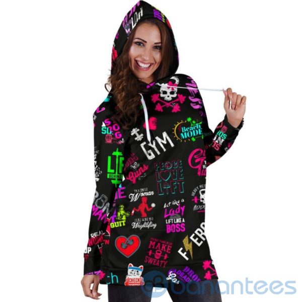 Fitness Logos Gym Lover Hoodie Dress For Women Product Photo