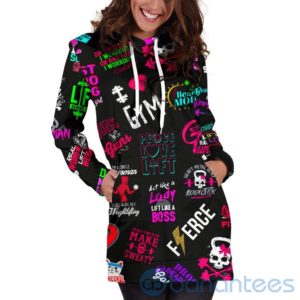 Fitness Logos Gym Lover Hoodie Dress For Women Product Photo