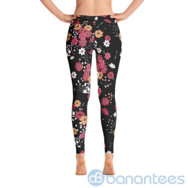 Floral Black Leggings For Women Product Photo