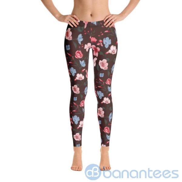 Floral Brown Leggings For Women Product Photo