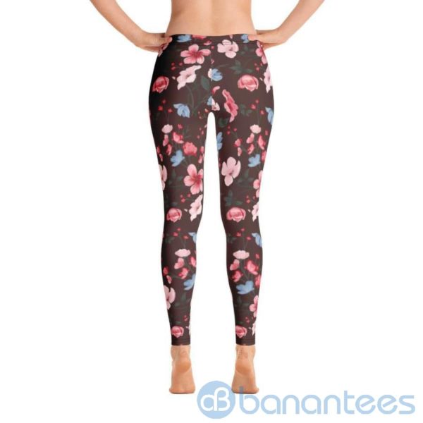 Floral Brown Leggings For Women Product Photo