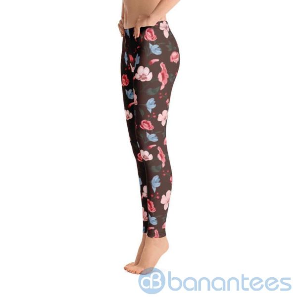 Floral Brown Leggings For Women Product Photo