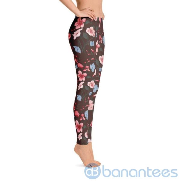 Floral Brown Leggings For Women Product Photo