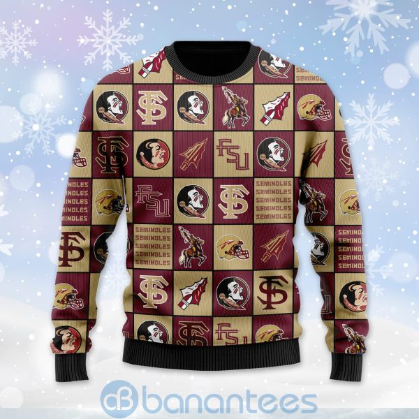 Florida State Seminoles Football Team Logo Ugly Christmas 3D Sweater Product Photo