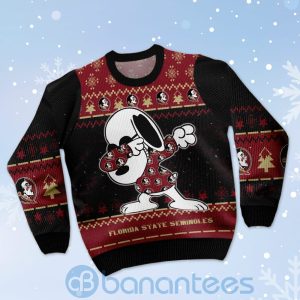 Florida State Seminoles Snoopy Dabbing Ugly Christmas 3D Sweater Product Photo