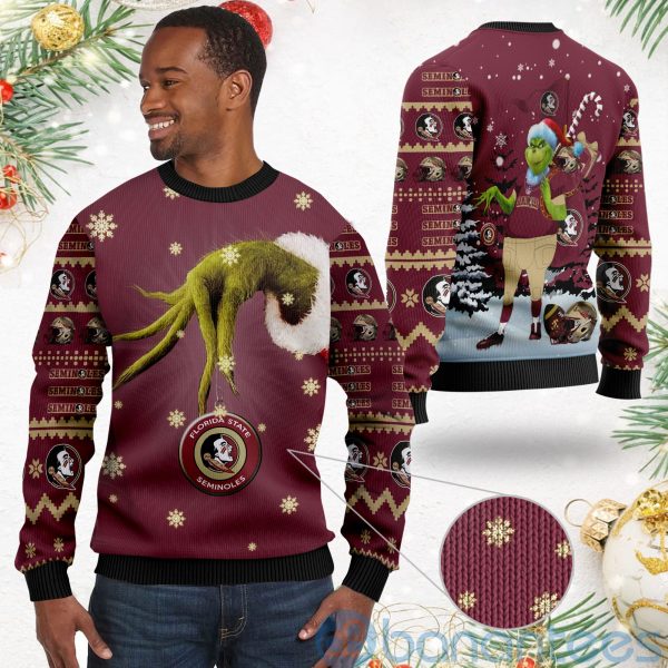 Florida State Seminoles Team Grinch Ugly Christmas 3D Sweater Product Photo