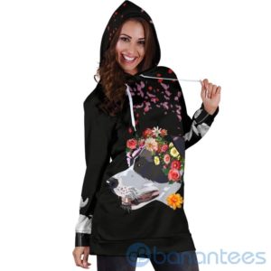 Flowery Pitbull Dog Lover Hoodie Dress For Women Product Photo
