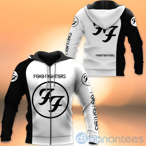 Foo Fighter WHite All Over Printed Hoodies Zip Hoodies Product Photo