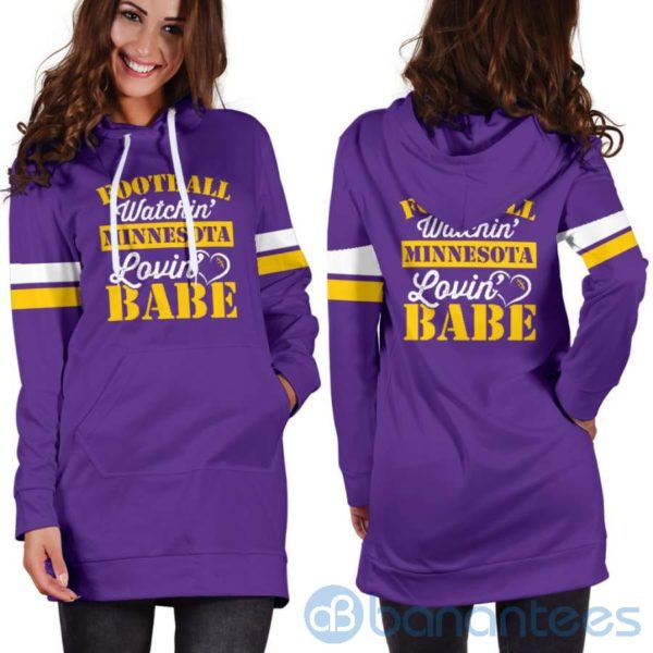 Football Watchin' Babe Hoodie Dress For Women Product Photo