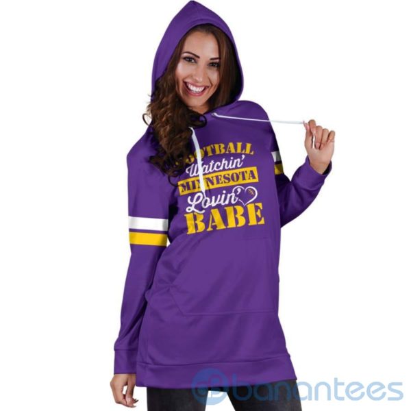 Football Watchin' Babe Hoodie Dress For Women Product Photo