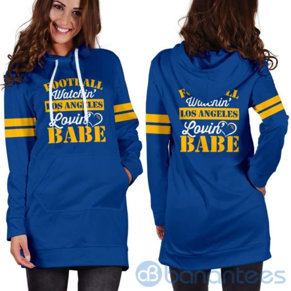 Football Watchin' Los Angeles Babe Hoodie Dress For Women Product Photo