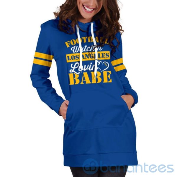 Football Watchin' Los Angeles Babe Hoodie Dress For Women Product Photo