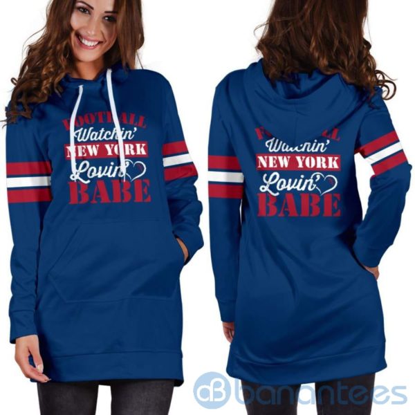 Football Watchin' New York Babe Hoodie Dress For Women Product Photo