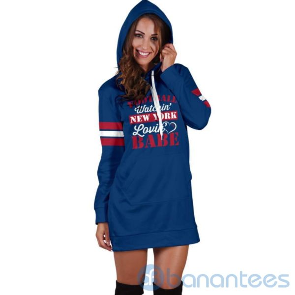 Football Watchin' New York Babe Hoodie Dress For Women Product Photo