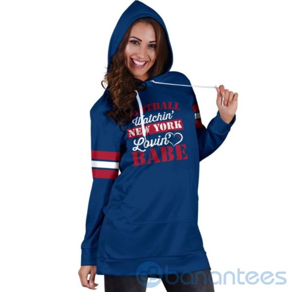 Football Watchin' New York Babe Hoodie Dress For Women Product Photo