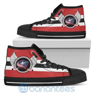 For Fans Columbus Blue Jackets Biker Wings High Top Shoes Product Photo